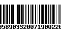 Código de Barras 00589033200719002205