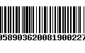 Código de Barras 00589036200819002270