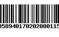 Código de Barras 00589401702020001153