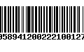 Código de Barras 00589412002221001270