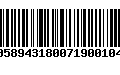 Código de Barras 00589431800719001048