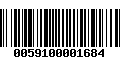 Código de Barras 0059100001684