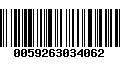 Código de Barras 0059263034062