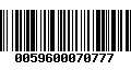 Código de Barras 0059600070777