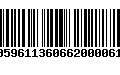 Código de Barras 00596113606620000614