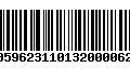 Código de Barras 00596231101320000629