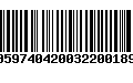 Código de Barras 00597404200322001892