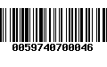 Código de Barras 0059740700046