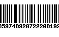 Código de Barras 00597409207222001927