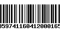 Código de Barras 00597411604120001656