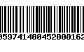 Código de Barras 00597414004520001626