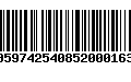 Código de Barras 00597425408520001635