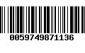 Código de Barras 0059749871136