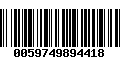 Código de Barras 0059749894418