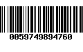 Código de Barras 0059749894760