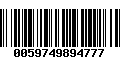 Código de Barras 0059749894777