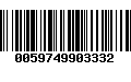 Código de Barras 0059749903332