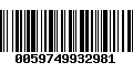 Código de Barras 0059749932981