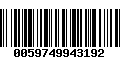 Código de Barras 0059749943192