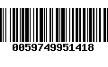 Código de Barras 0059749951418