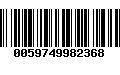 Código de Barras 0059749982368