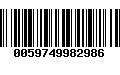 Código de Barras 0059749982986