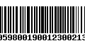 Código de Barras 00598001900123002138