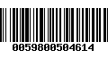 Código de Barras 0059800504614