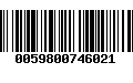 Código de Barras 0059800746021