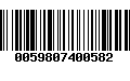 Código de Barras 0059807400582