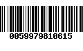 Código de Barras 0059979810615