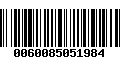 Código de Barras 0060085051984