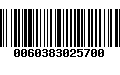 Código de Barras 0060383025700