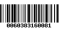 Código de Barras 0060383160081