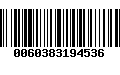 Código de Barras 0060383194536