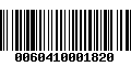 Código de Barras 0060410001820