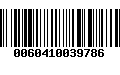 Código de Barras 0060410039786