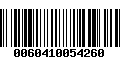 Código de Barras 0060410054260