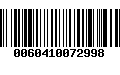 Código de Barras 0060410072998