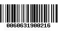 Código de Barras 0060631900216