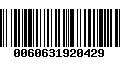 Código de Barras 0060631920429