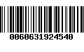 Código de Barras 0060631924540