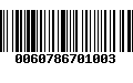 Código de Barras 0060786701003