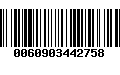 Código de Barras 0060903442758