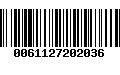 Código de Barras 0061127202036