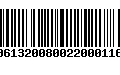 Código de Barras 00613200800220001166