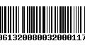 Código de Barras 00613200800320001172