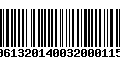 Código de Barras 00613201400320001159