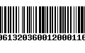 Código de Barras 00613203600120001160