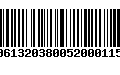 Código de Barras 00613203800520001153